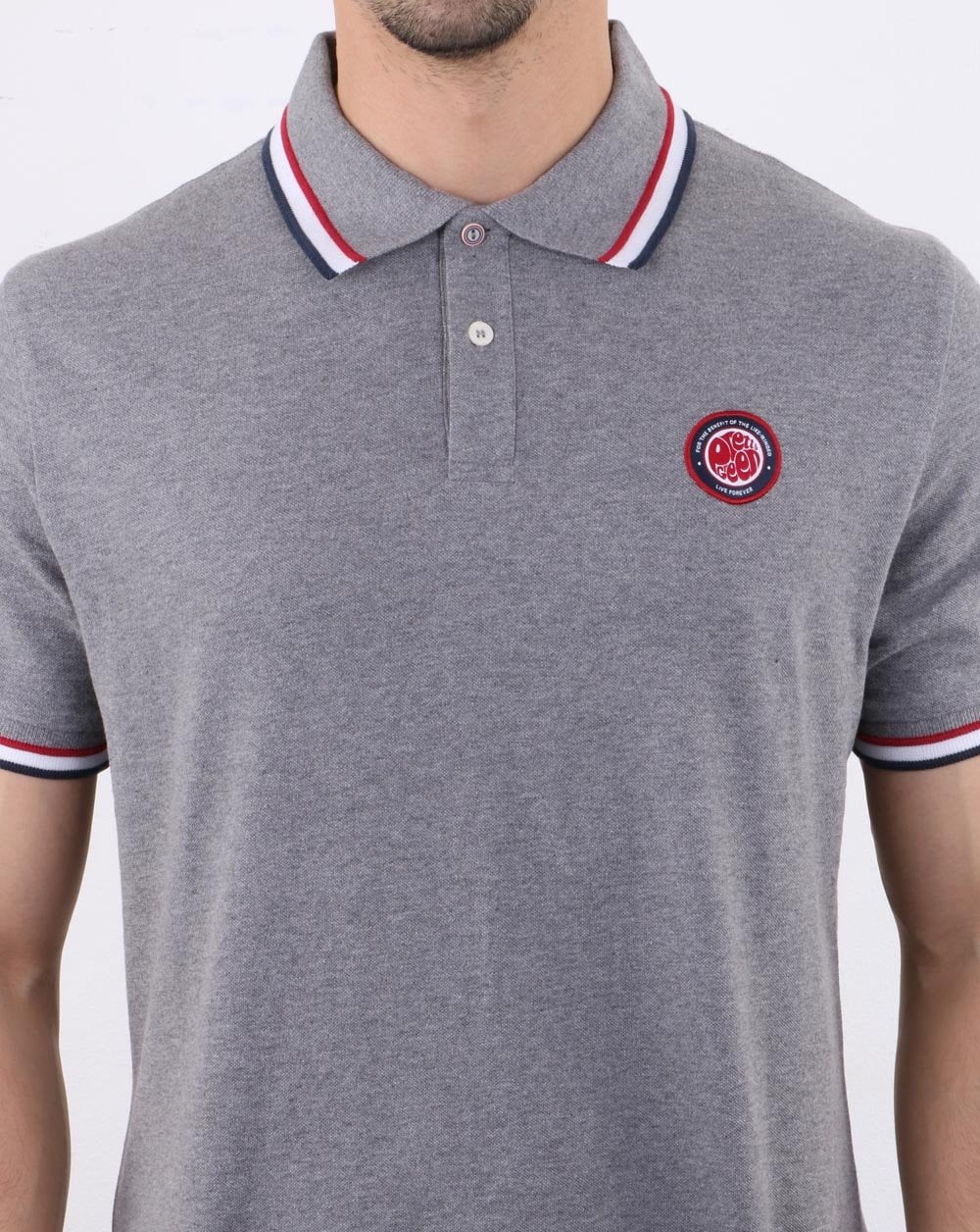 Pretty Green Likeminded Polo Shirt Grey - Image 3