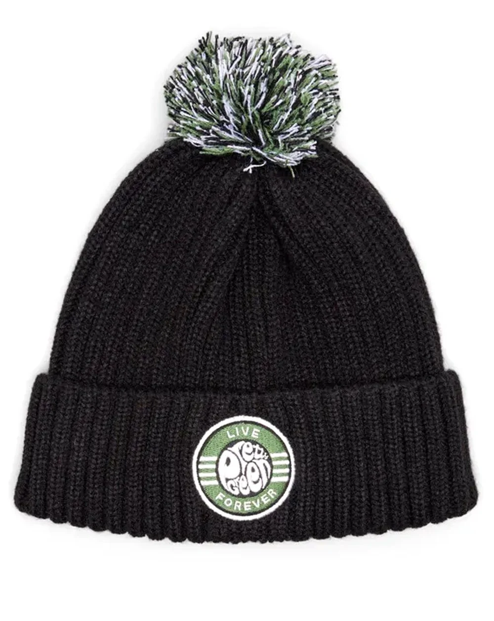 Pretty Green Live Forever Bobble Hat Black