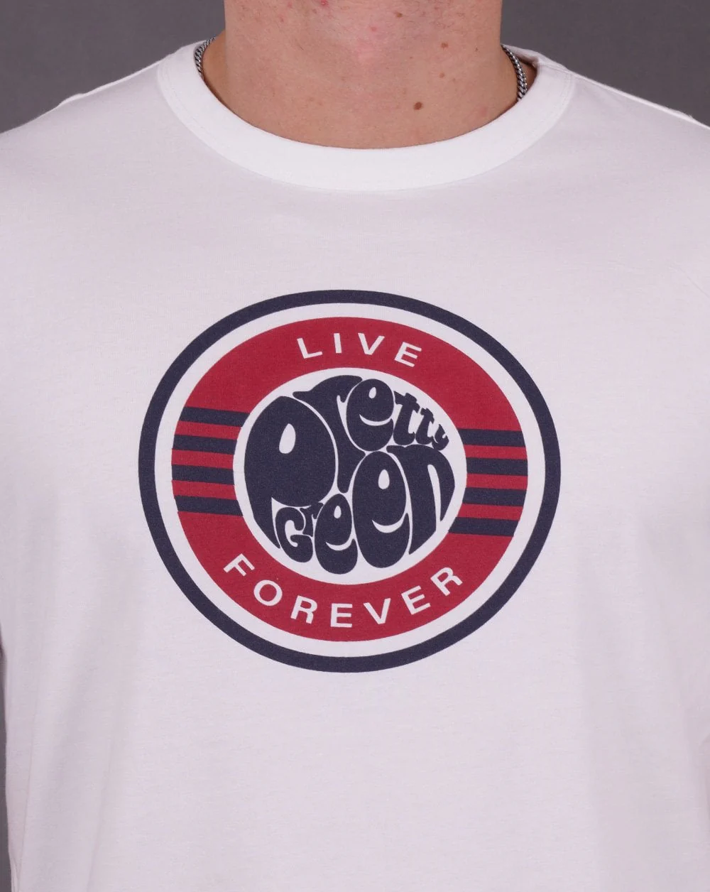 Pretty Green Live Forever Logo T-shirt White - Image 2