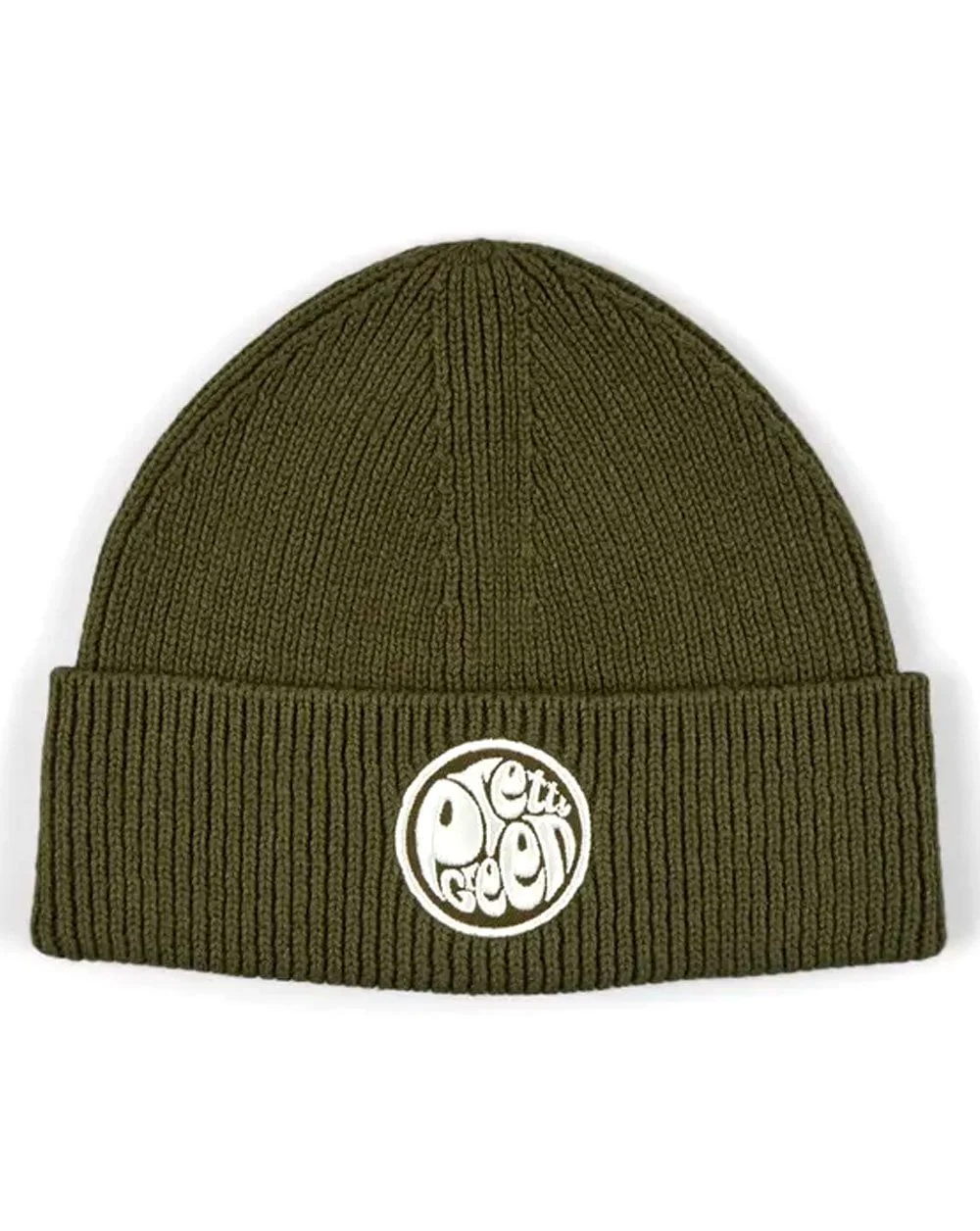 Pretty Green Logo Knit Beanie Khaki