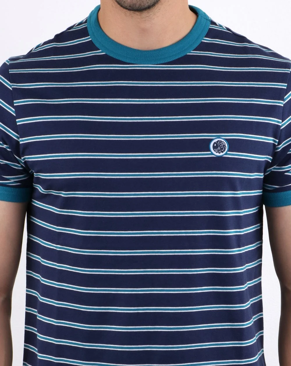 Pretty Green Martell Striped T-shirt Navy - Image 4