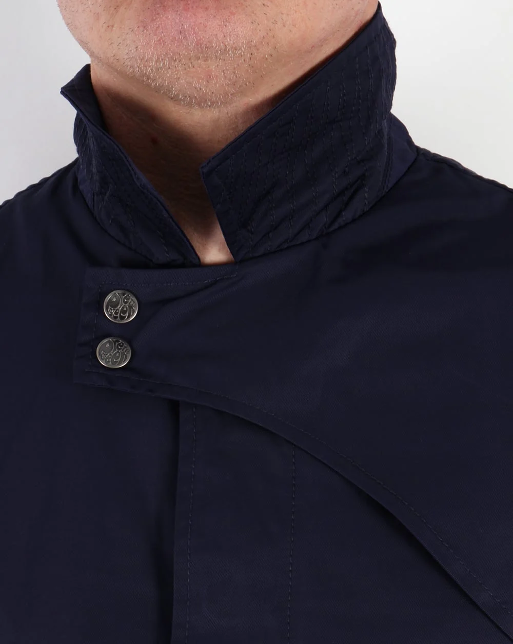 Pretty Green Mayfair Trench Coat Navy - Image 2