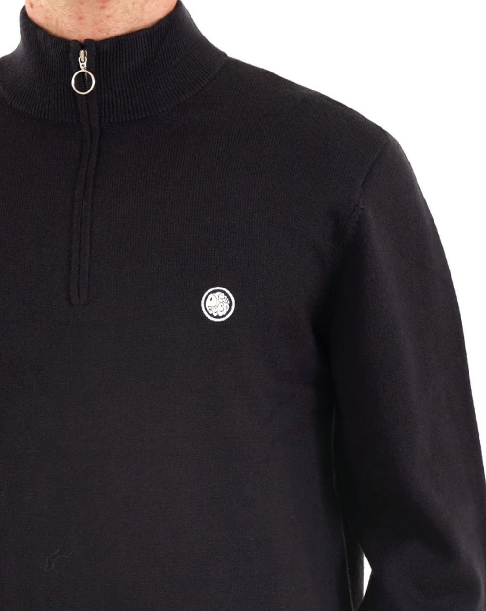 Pretty Green 1/4 Zip Merino Knit Navy - Image 3