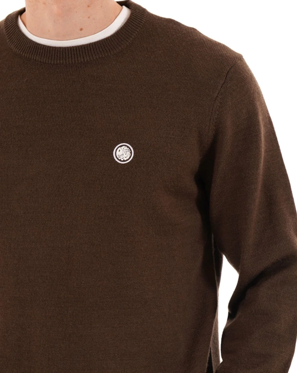 Pretty Green Merino Blend Crew Knit Brown - Image 2