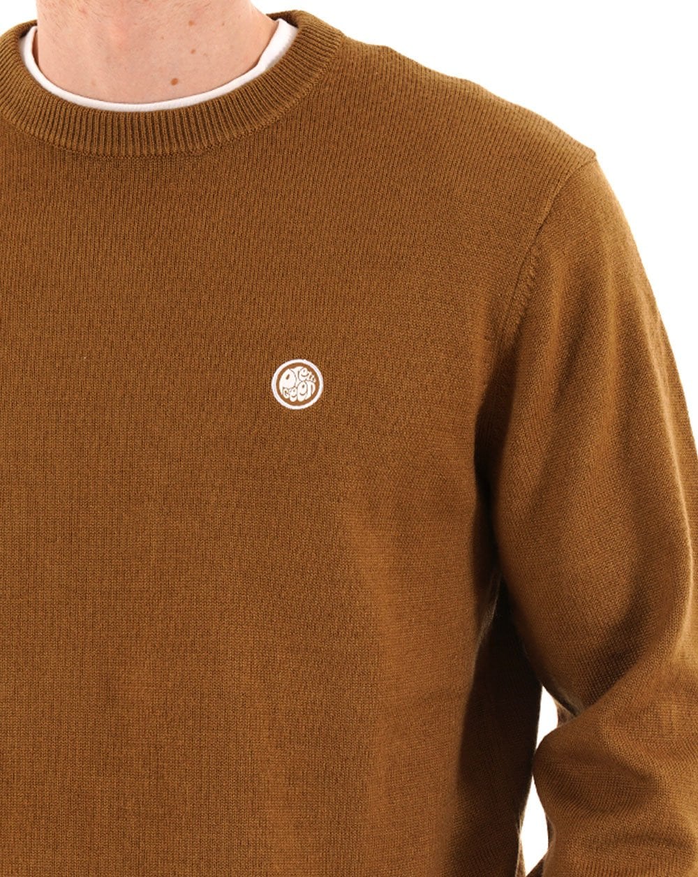 Pretty Green Merino Blend Crew Knit Tan - Image 2