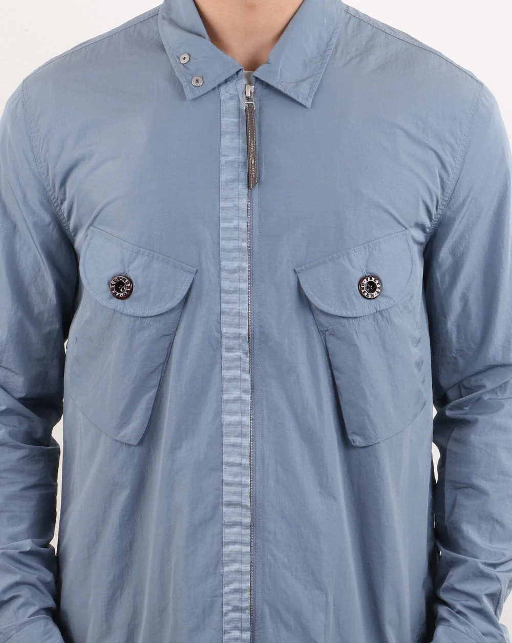 Pretty Green Metal Zip Jacket Blue - Image 4