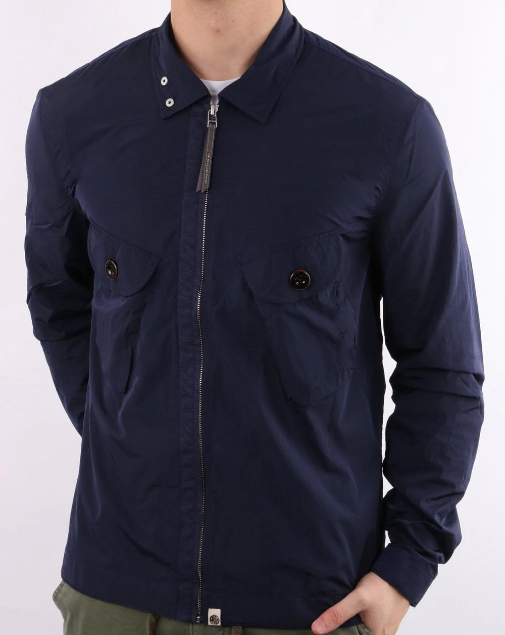 Pretty Green Metal Zip Jacket Navy - Image 2