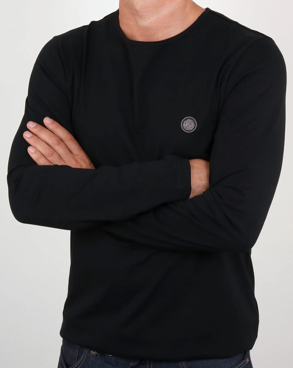 Pretty Green Mitchell Long Sleeve T Shirt Black - Image 4