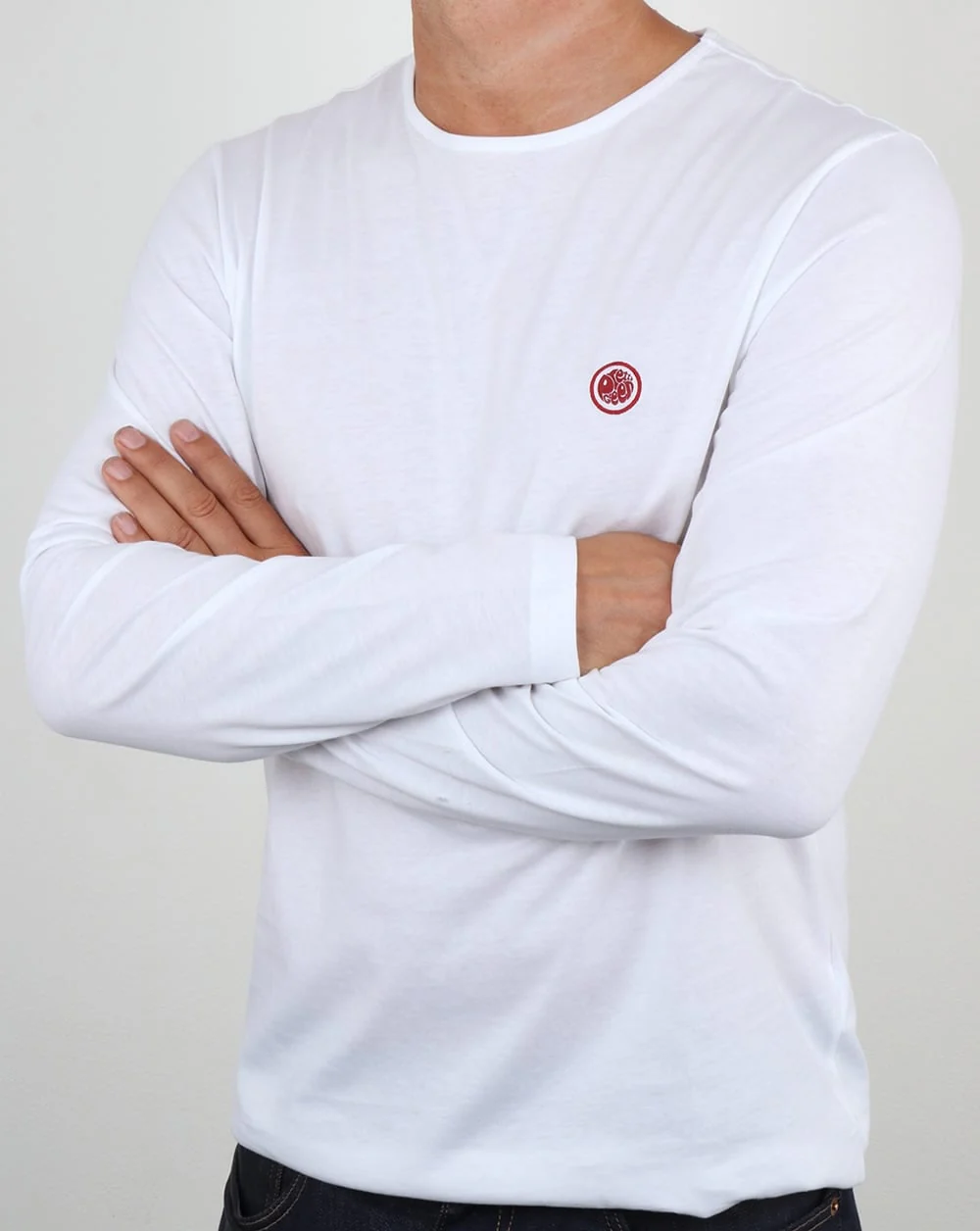 Pretty Green Mitchell Long Sleeve T Shirt White - Image 4