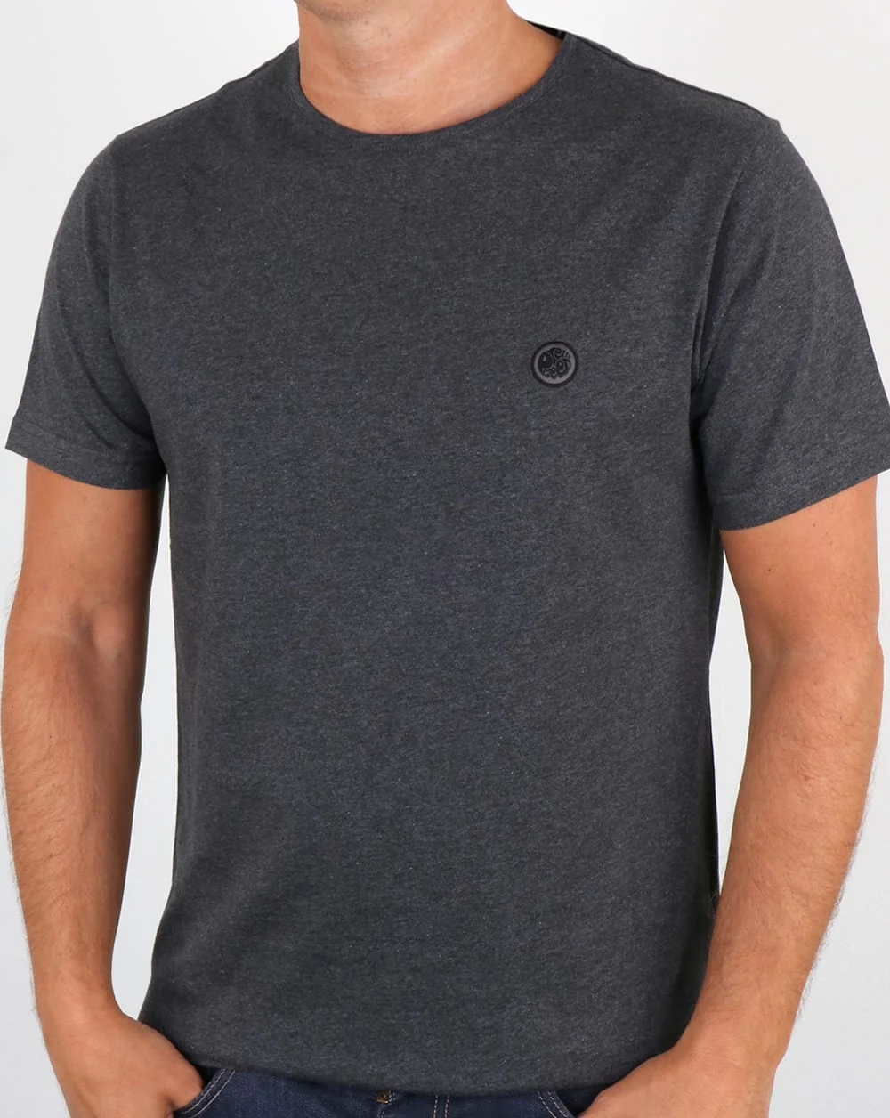 Pretty Green Mitchell T Shirt Dark Grey Marl
