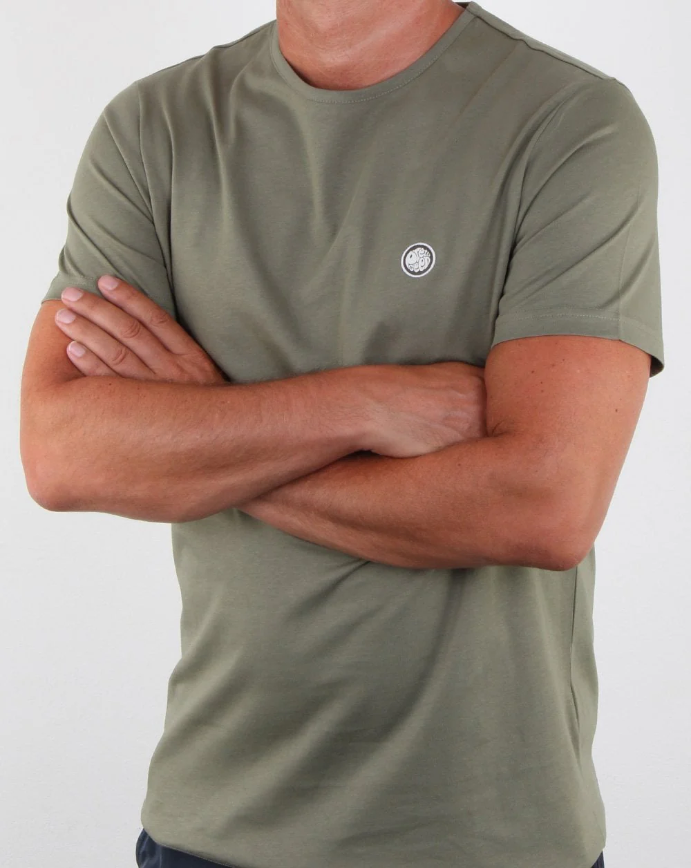 Pretty Green Mitchell T Shirt Khaki - Image 3