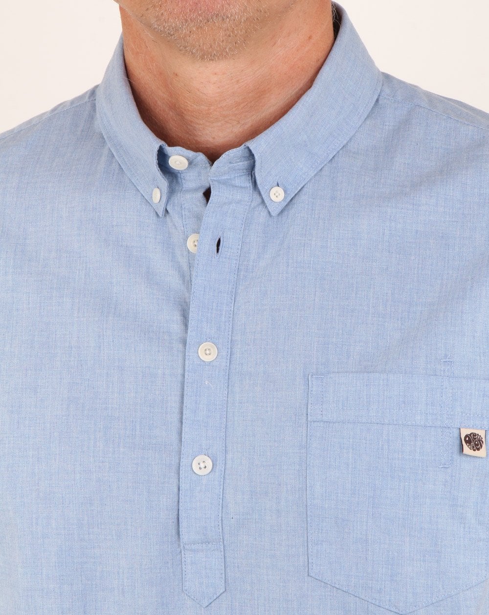 Pretty Green Overhead Short Sleeve Shirt Blue - Image 2