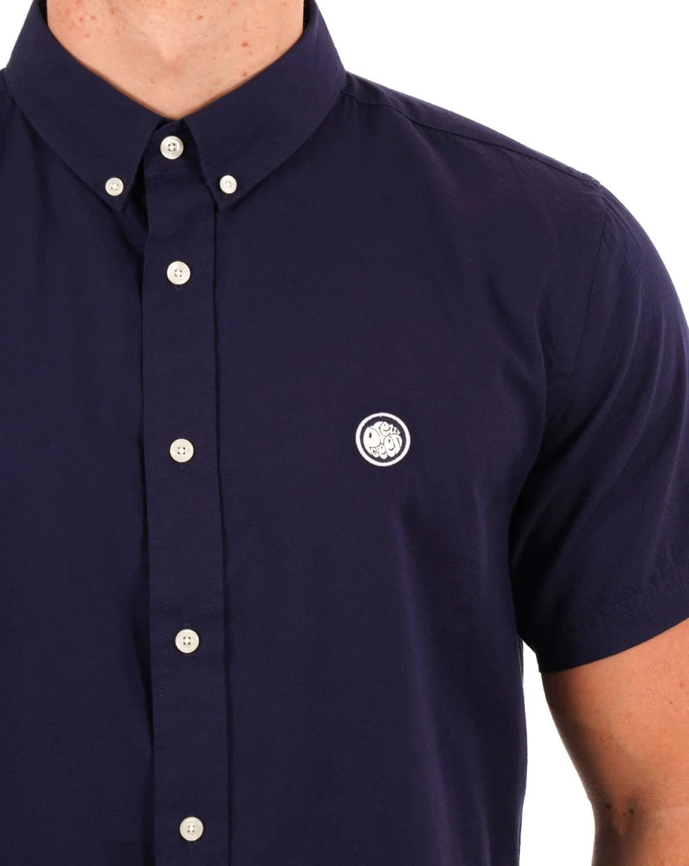 Pretty Green Oxford Short Sleeve Shirt Navy - Image 2