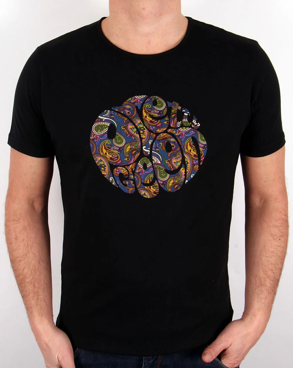 Pretty Green Paisley Logo T-shirt Black
