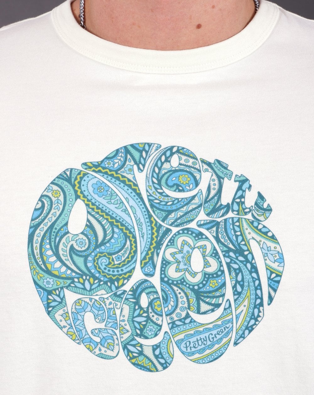 Pretty Green Paisley Logo T-shirt Stone - Image 2