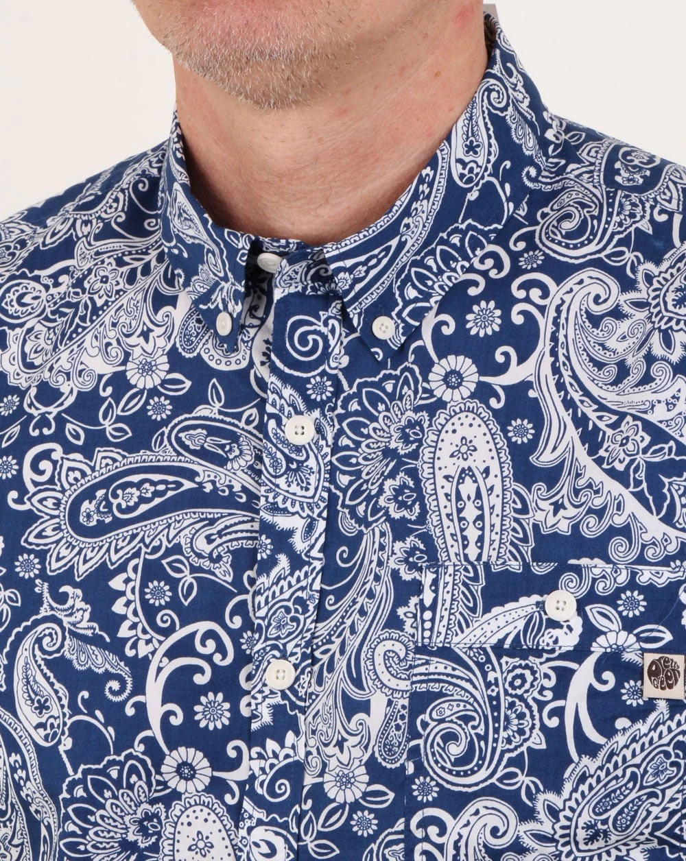 Pretty Green Payton Paisley Shirt Navy - Image 2