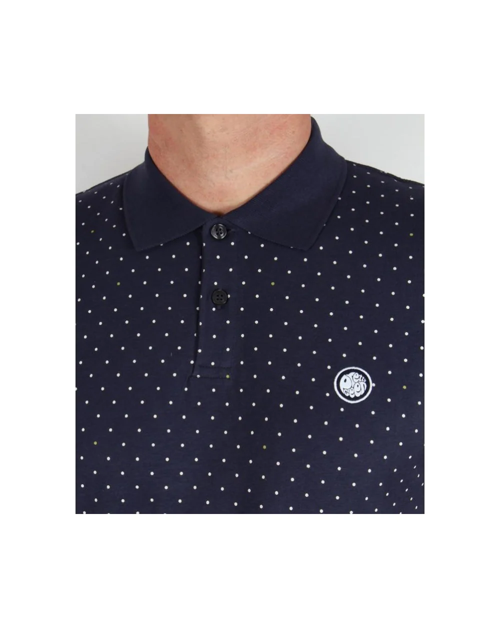 Pretty Green Polka Dot S/s Polo Shirt Navy - Image 2