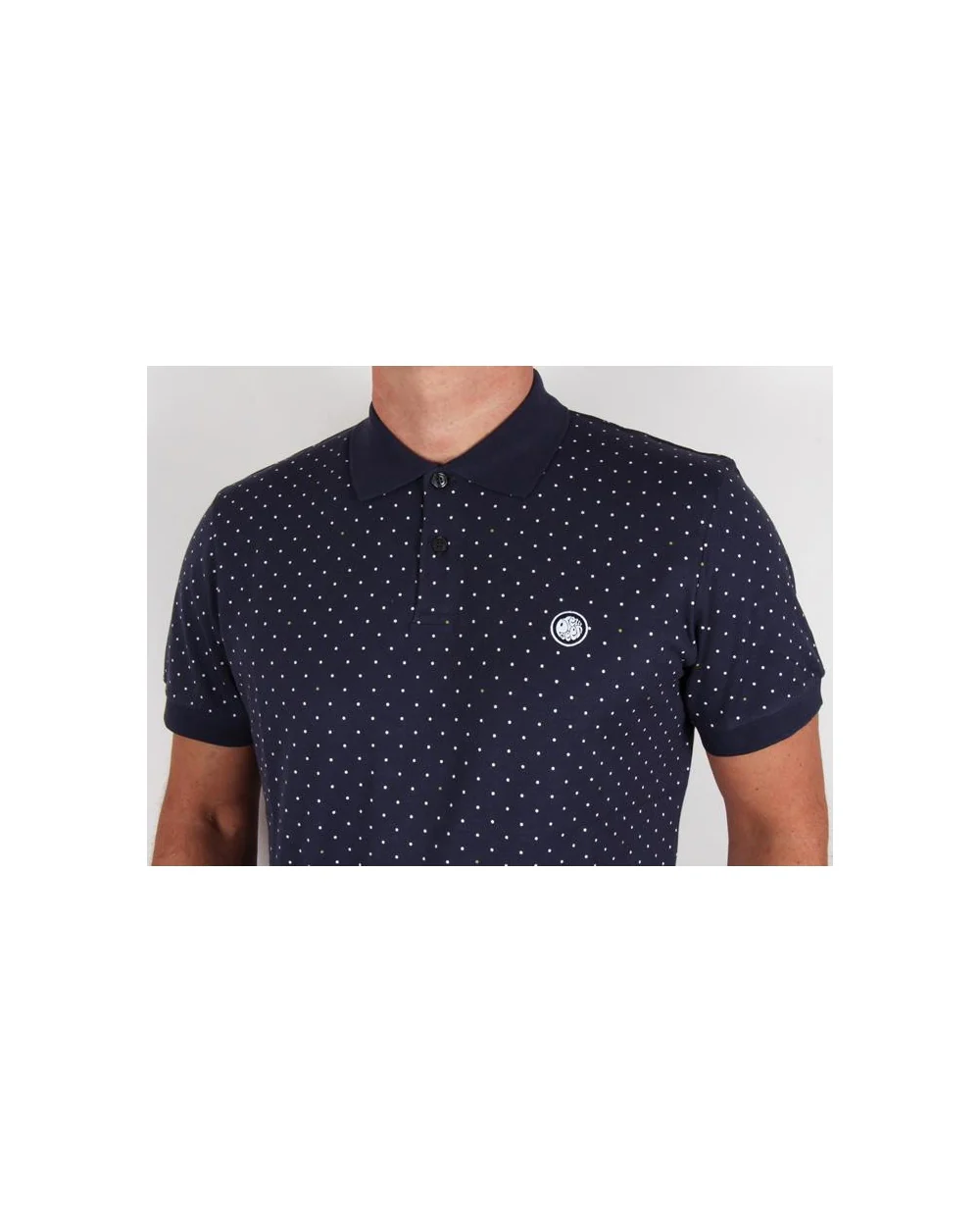 Pretty Green Polka Dot S/s Polo Shirt Navy - Image 3