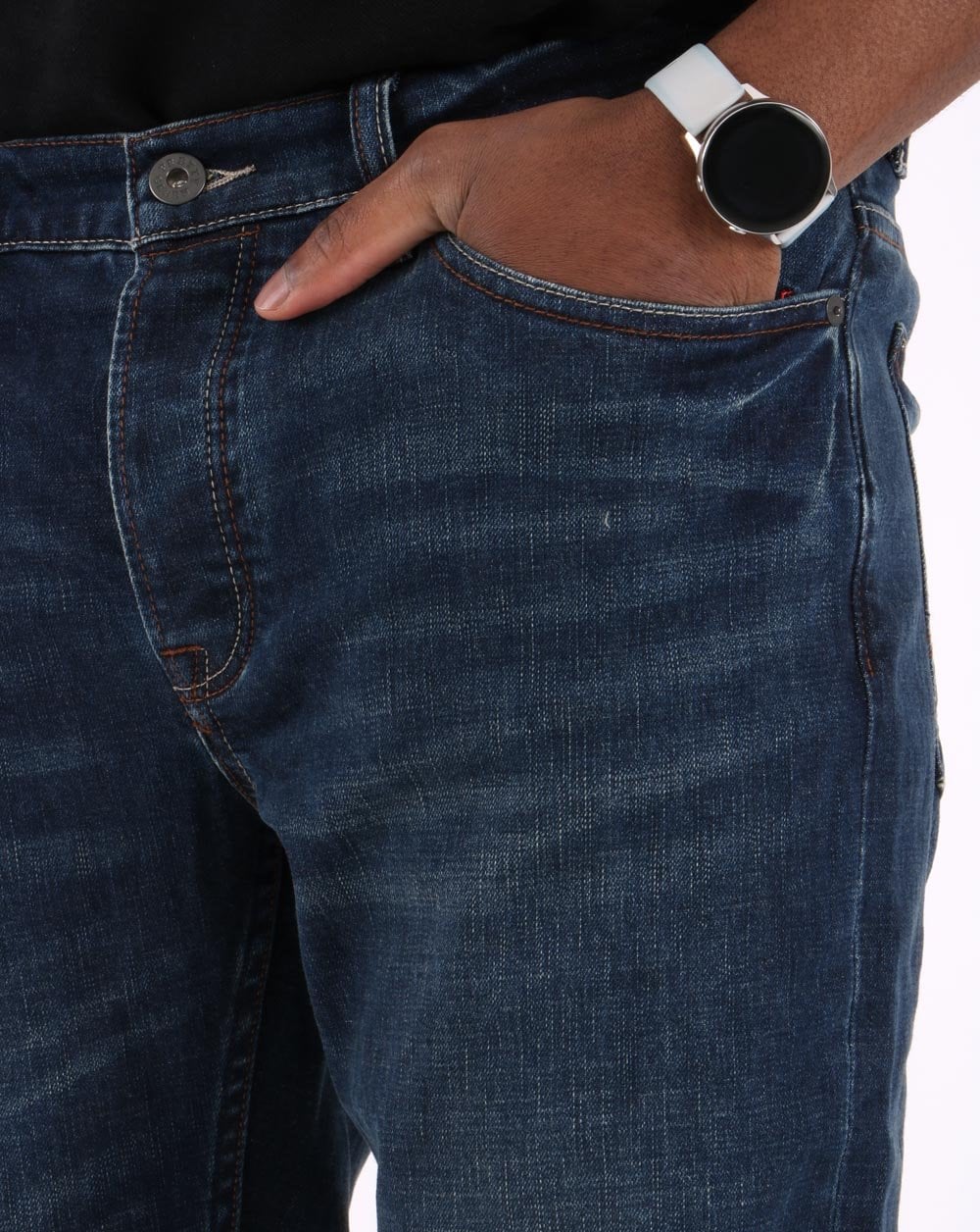 Pretty Green Regular Straight Fit Jeans 6Mth Mid Wash - Image 2