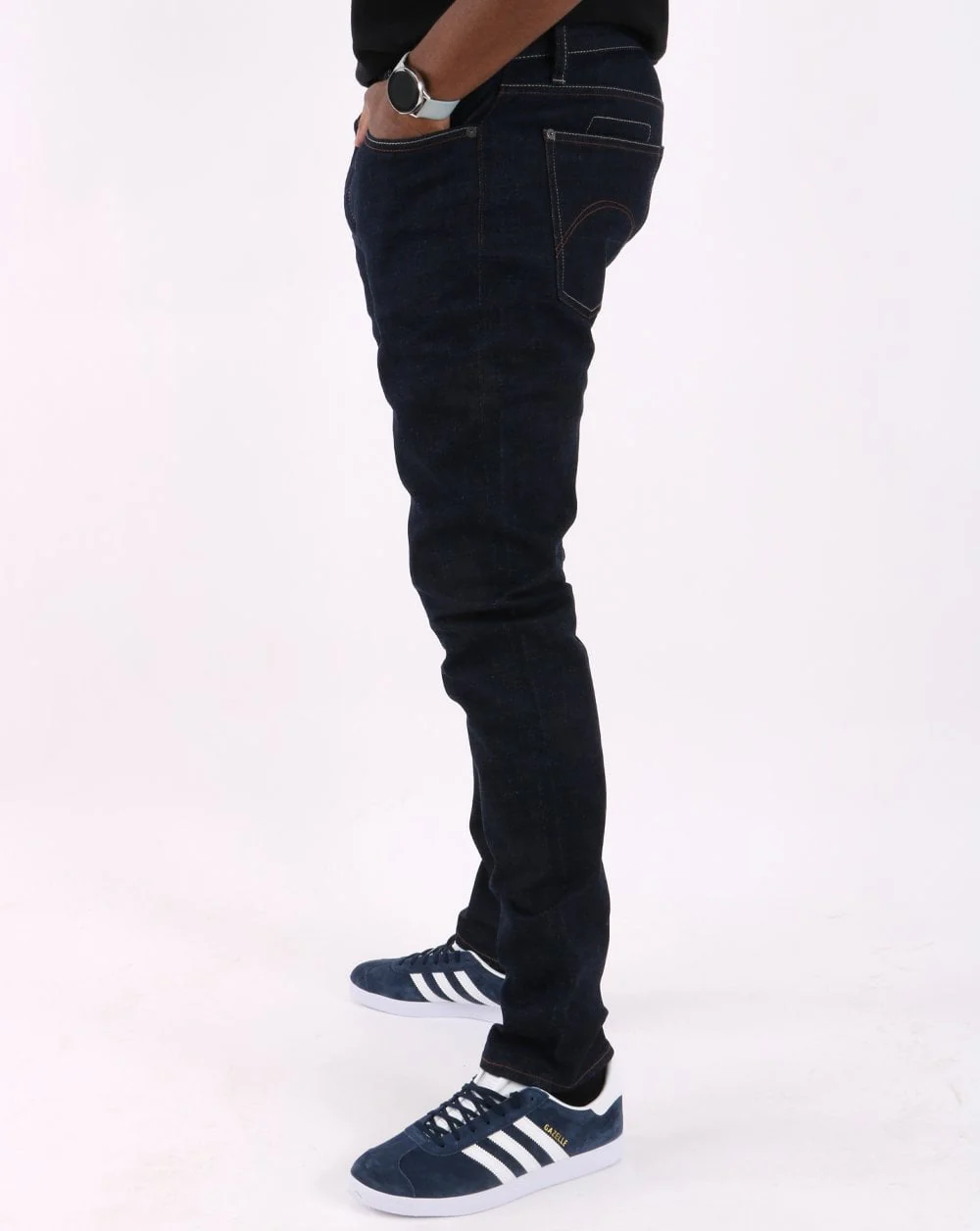 Pretty Green Regular Taper Fit Jeans Dark Wash - Image 3
