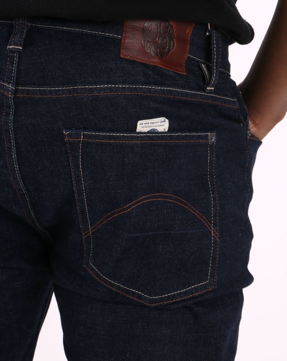 Pretty Green Regular Taper Fit Jeans Dark Wash - Image 4