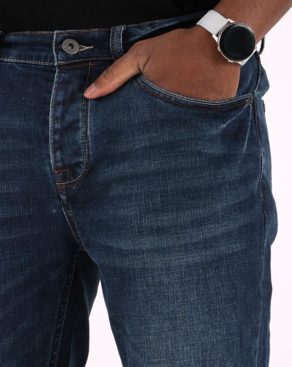 Pretty Green Regular Taper Jeans 6mth Mid Wash - Image 2