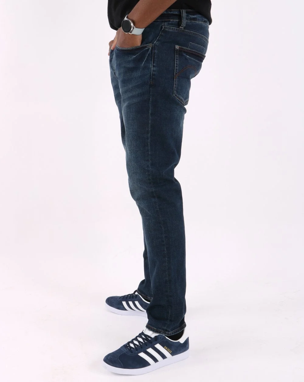 Pretty Green Regular Taper Jeans 6mth Mid Wash - Image 3