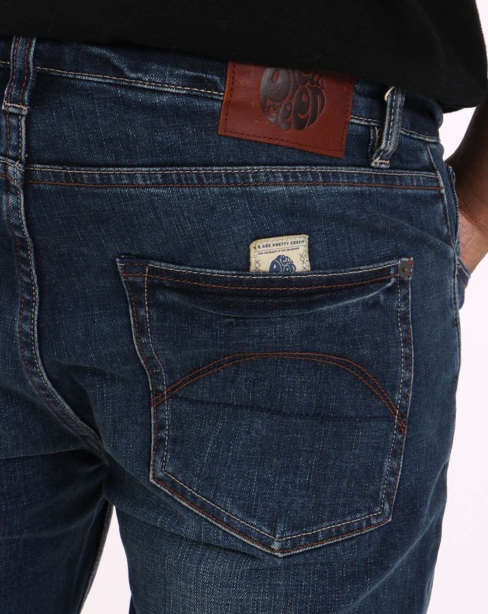 Pretty Green Regular Taper Jeans 6mth Mid Wash - Image 5