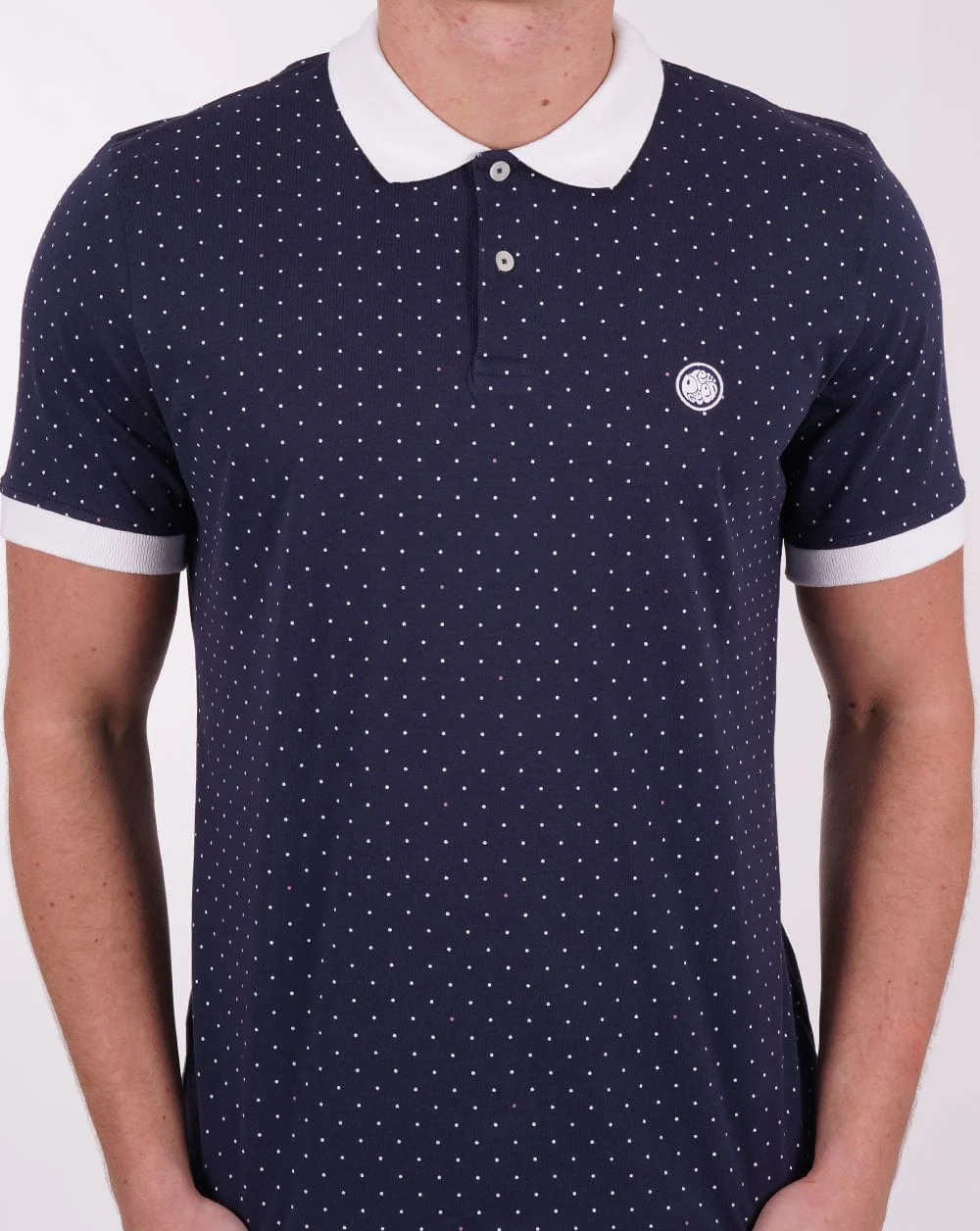 Pretty Green Ribera Polka Dot Polo Navy - Image 2