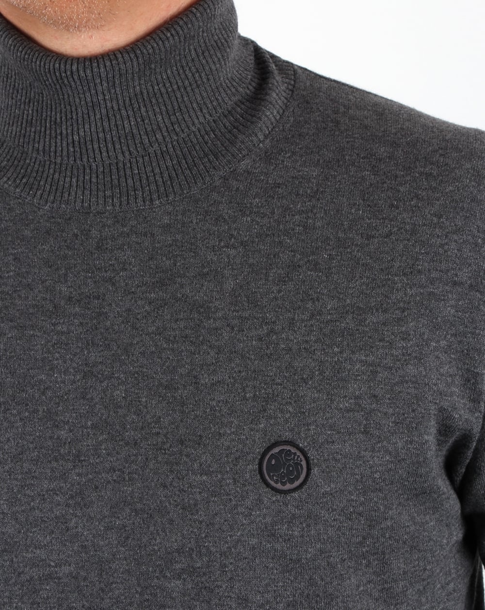 Pretty Green Roll Neck Jumper Dark Grey - Image 2
