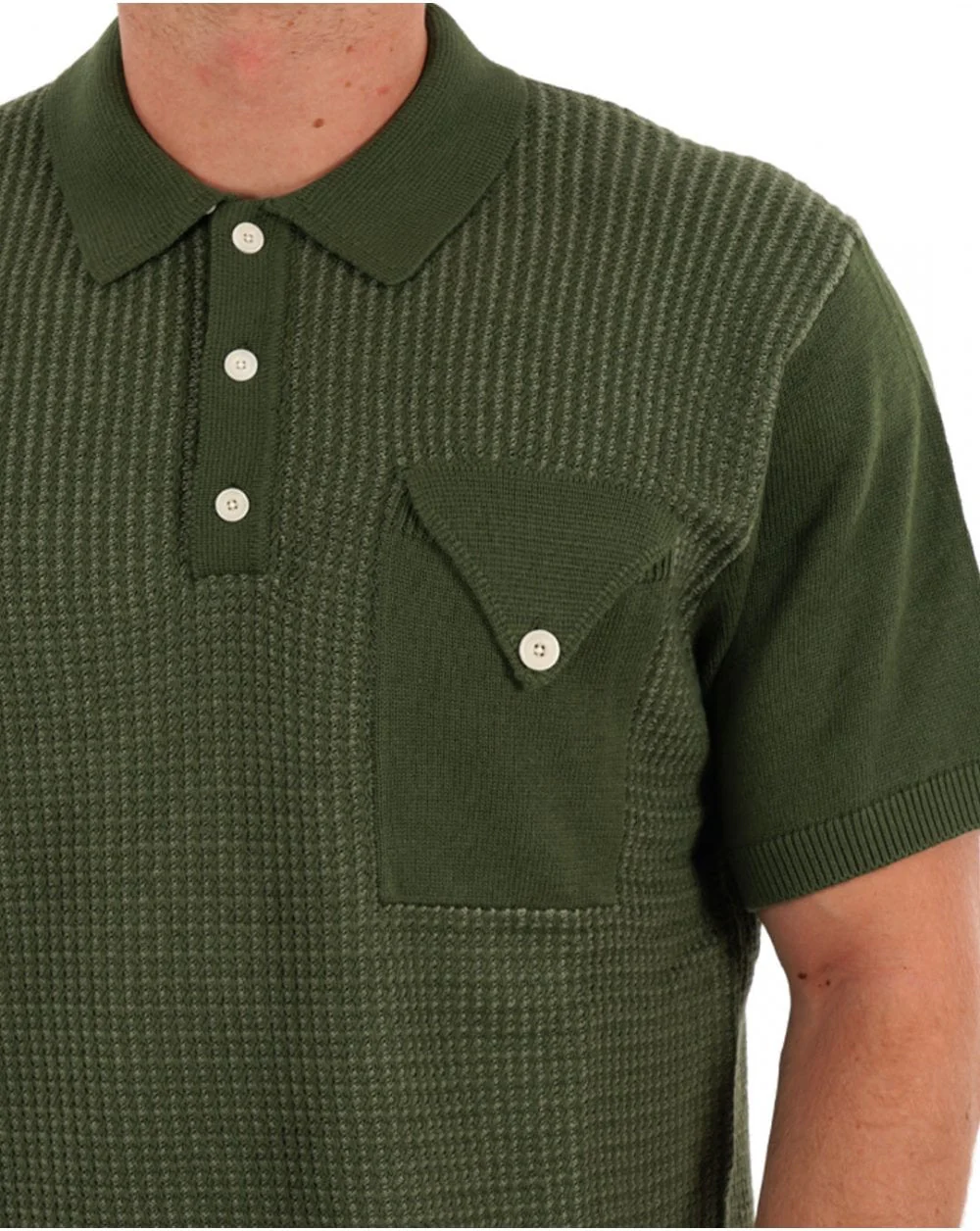 Pretty Green Roxy SS Knit Polo Green - Image 2