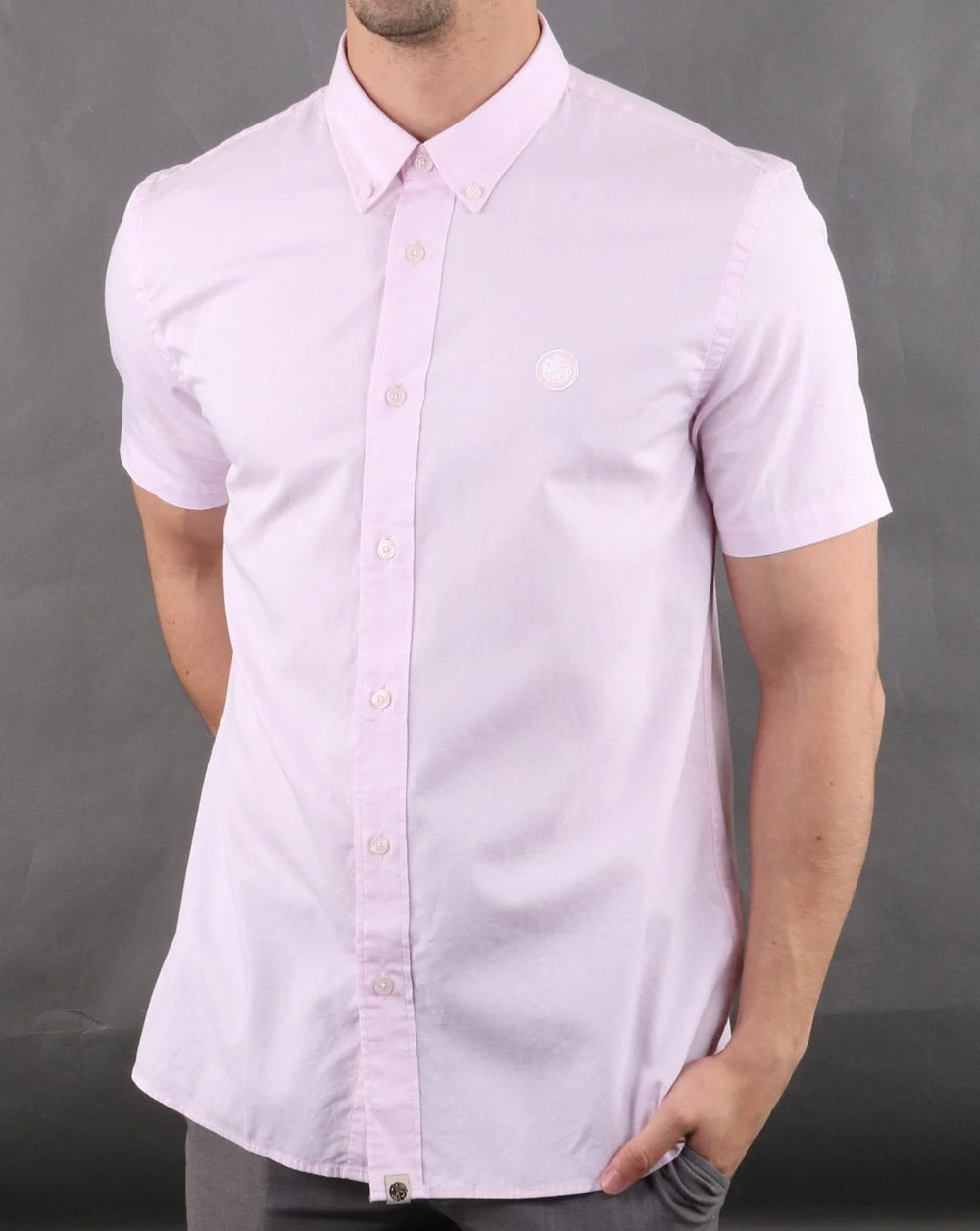 Pretty Green S/Sleeve Oxford Shirt Pink - Image 2