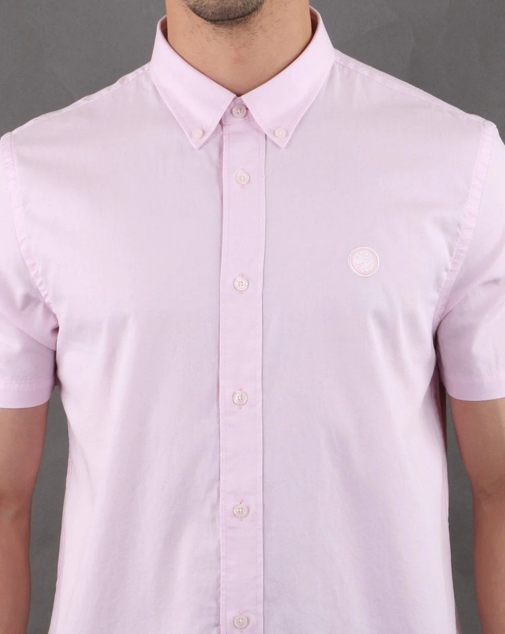 Pretty Green S/Sleeve Oxford Shirt Pink - Image 4