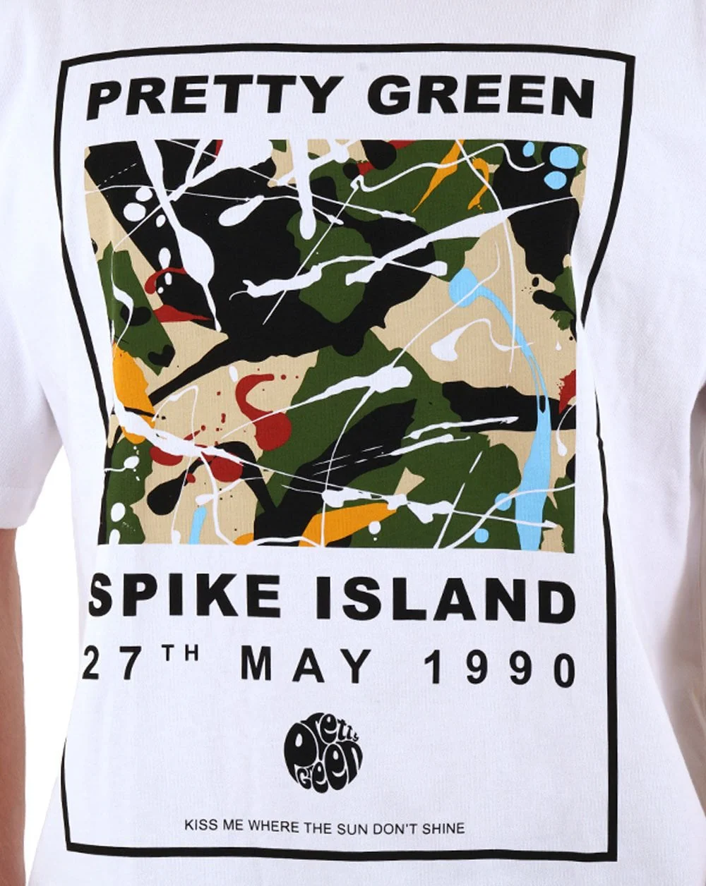 Pretty Green Spike Island T Shirt White - Image 2