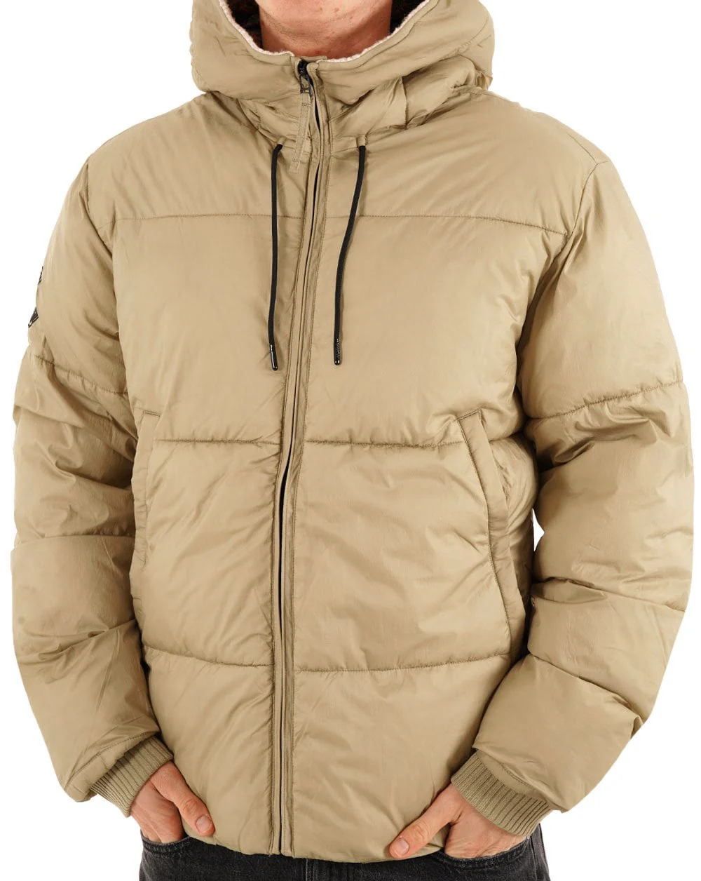 Pretty Green Stiperstone Puffer Jacket Taupe - Image 4