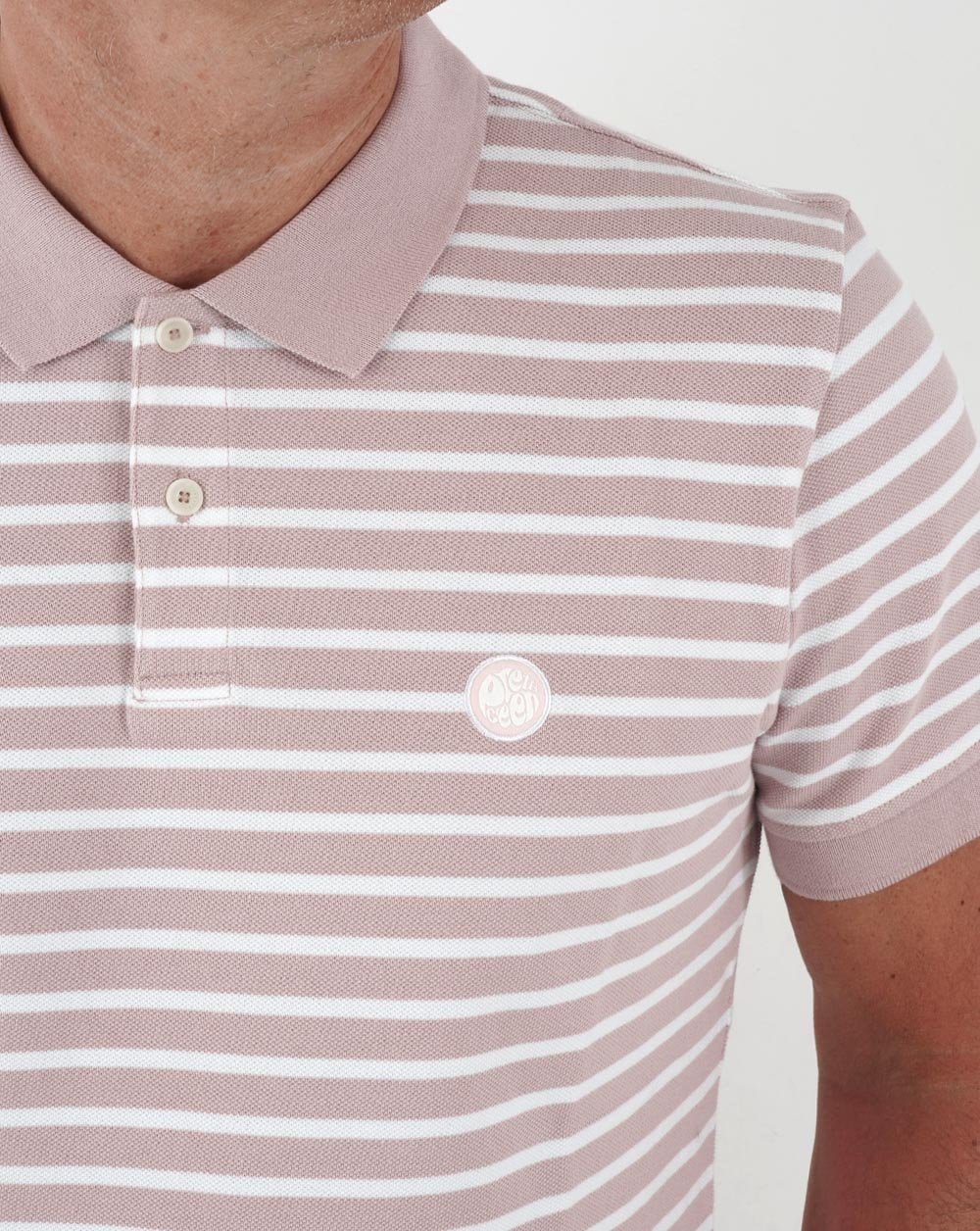 Pretty Green Stripe Polo Shirt Pink - Image 2