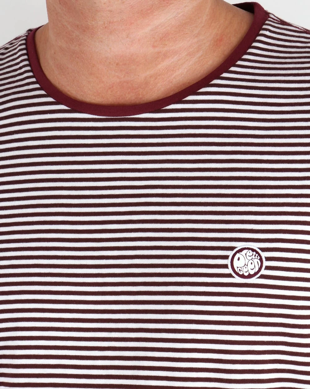 Pretty Green Striped Feeder T-shirt Burgundy - Image 2