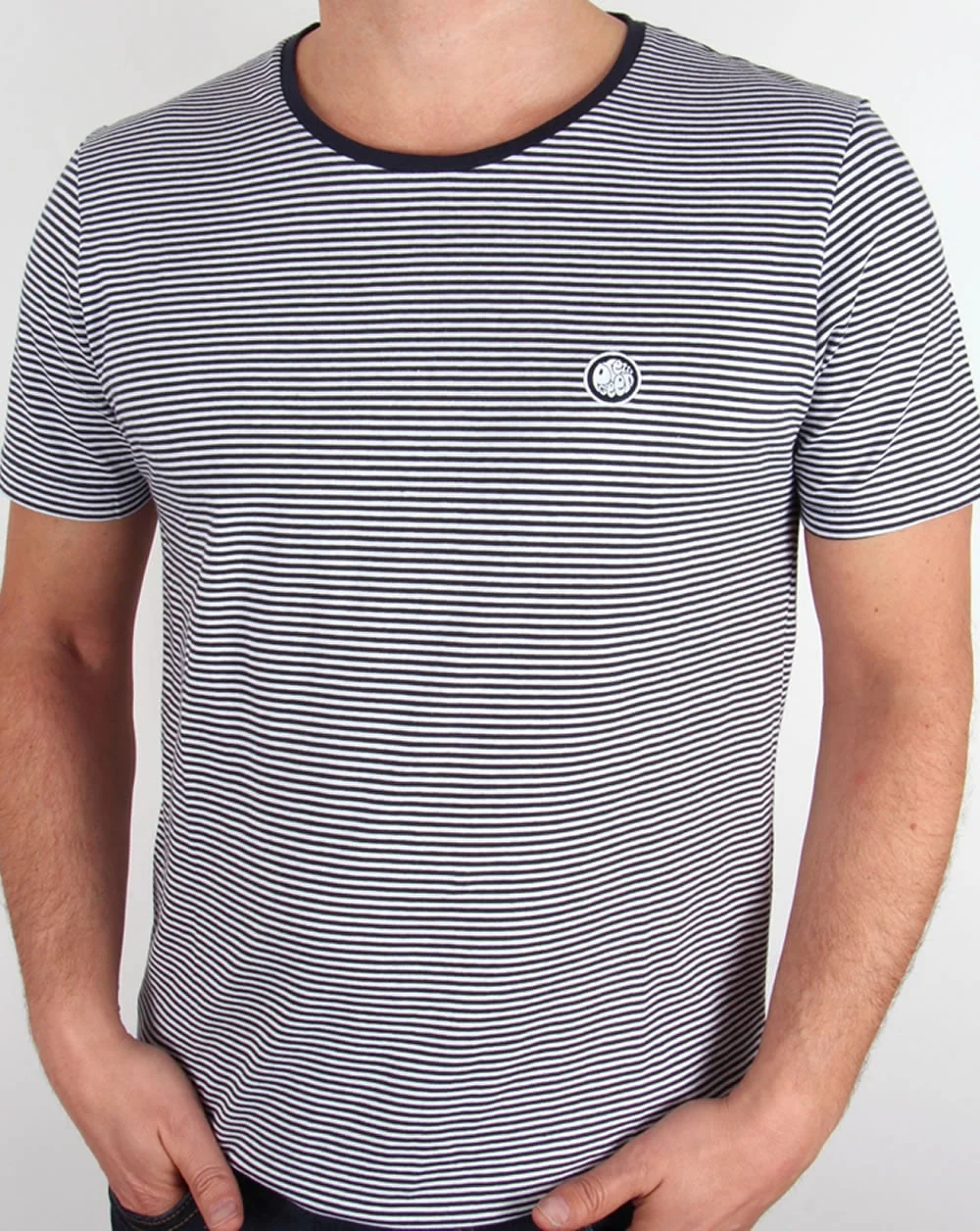 Pretty Green Striped Feeder T-shirt Navy/white