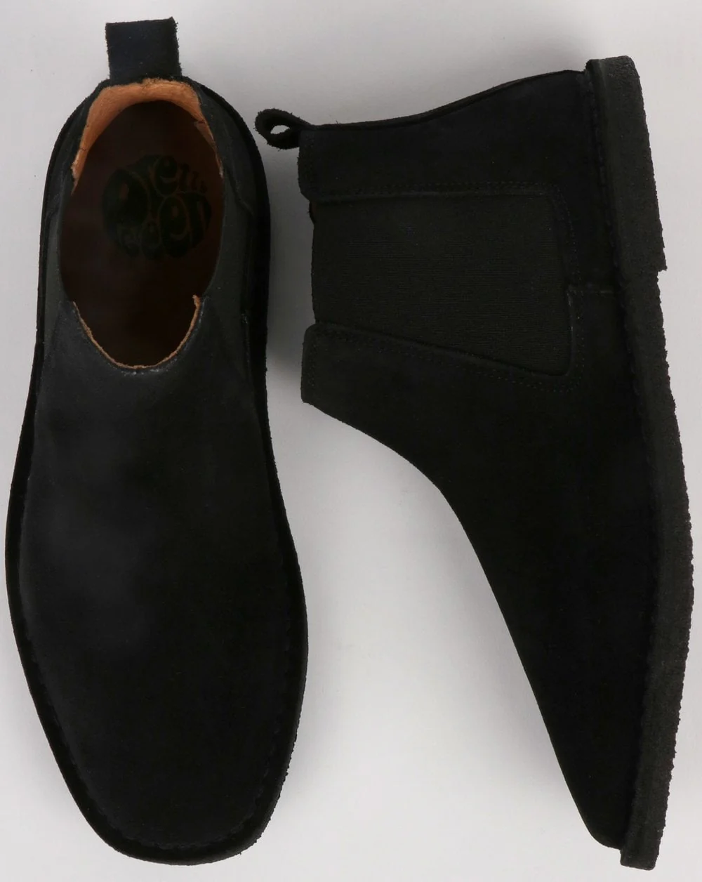 Pretty Green Suede Chelsea Boots Black - Image 2