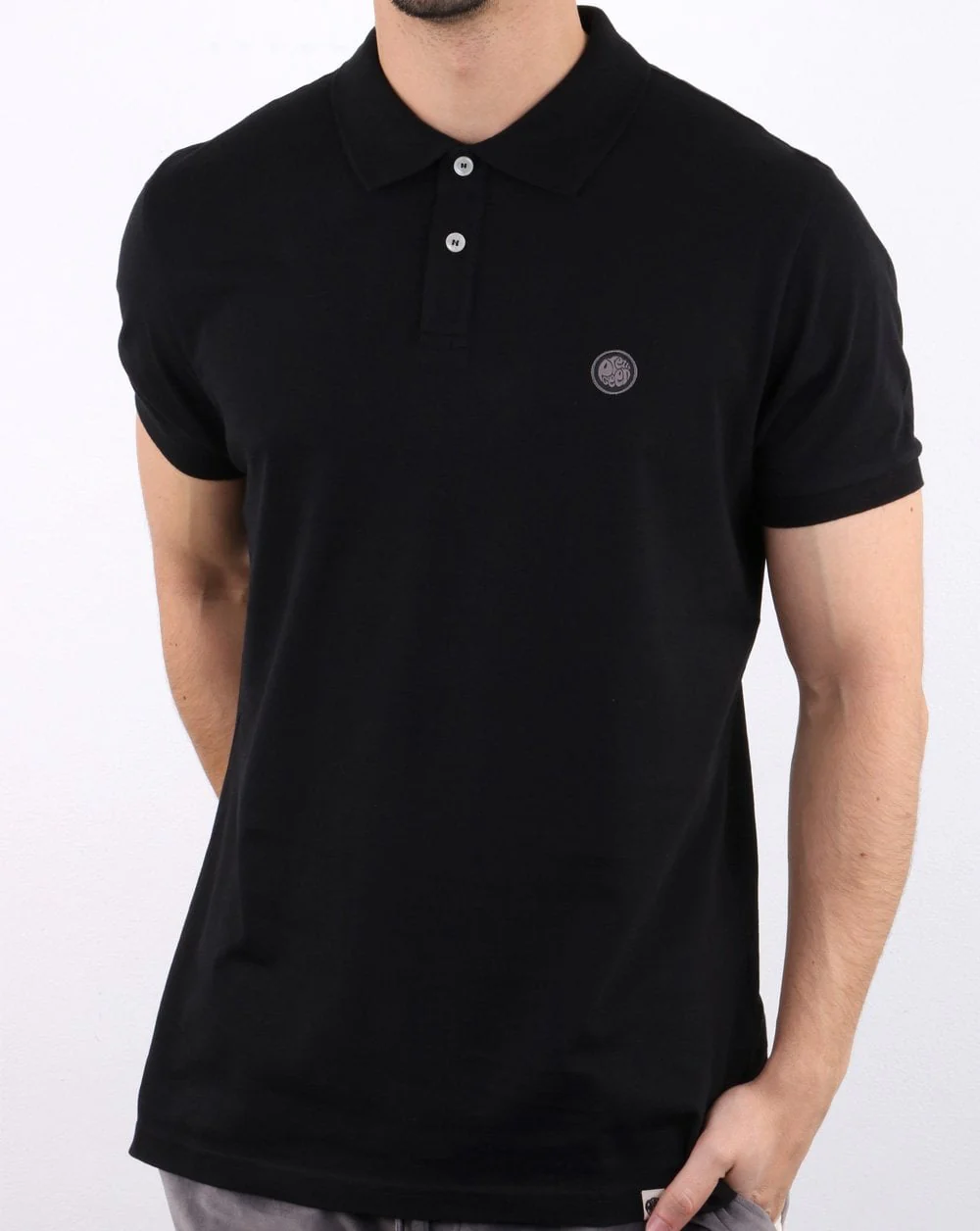 Pretty Green Tendale Jersey Polo Shirt Black - Image 2
