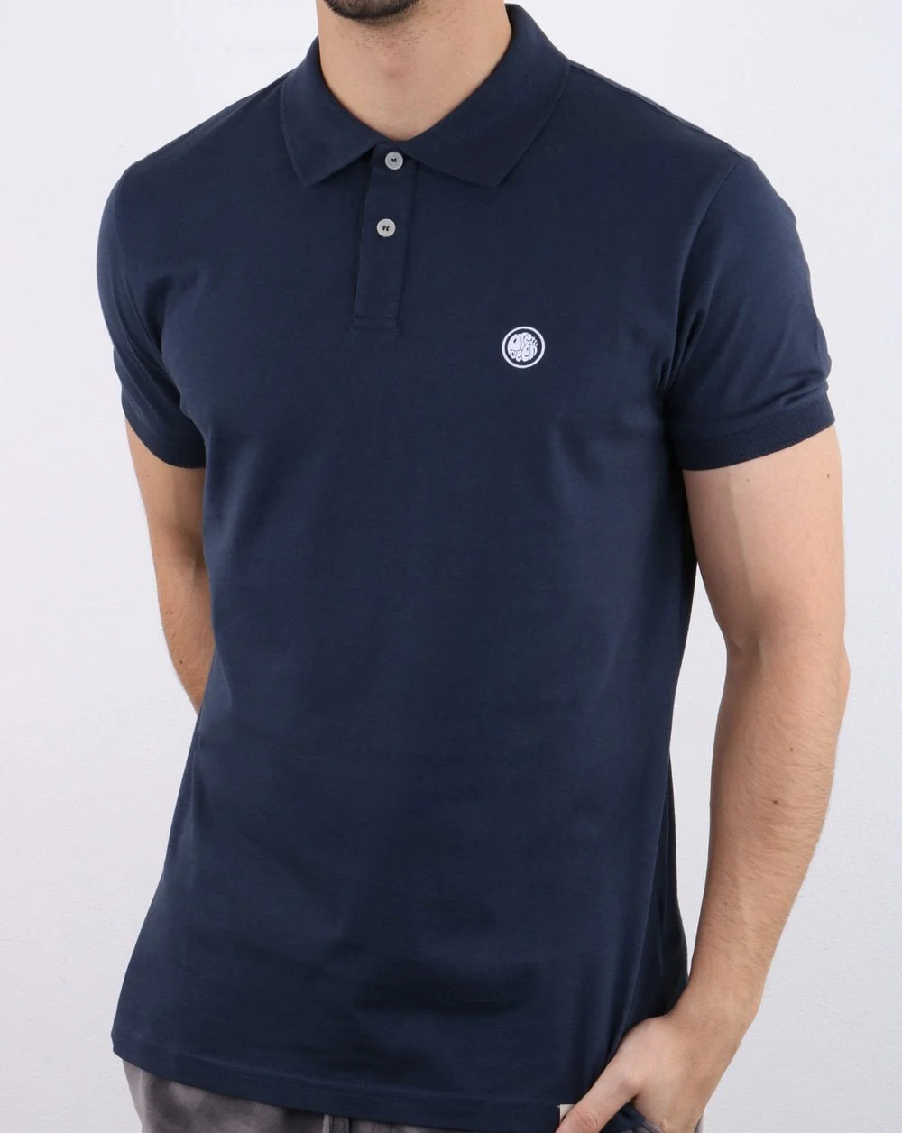Pretty Green Tendale Jersey Polo Shirt Navy - Image 2
