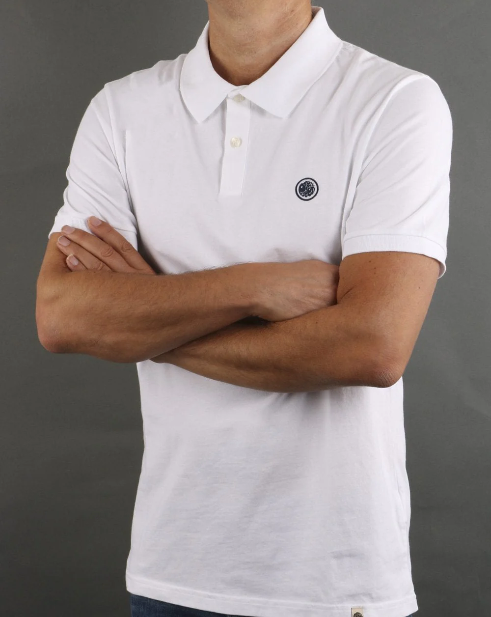Pretty Green Tendale Jersey Polo Shirt White - Image 3