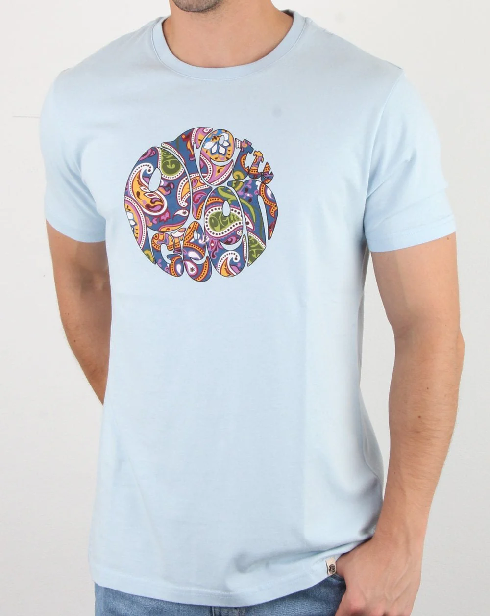 Pretty Green Thornley Paisley T-shirt Sky - Image 2