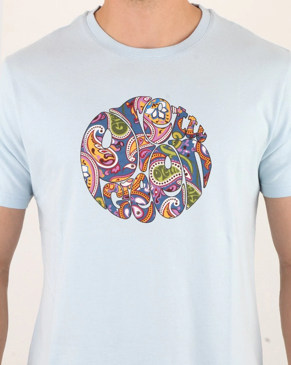 Pretty Green Thornley Paisley T-shirt Sky - Image 3