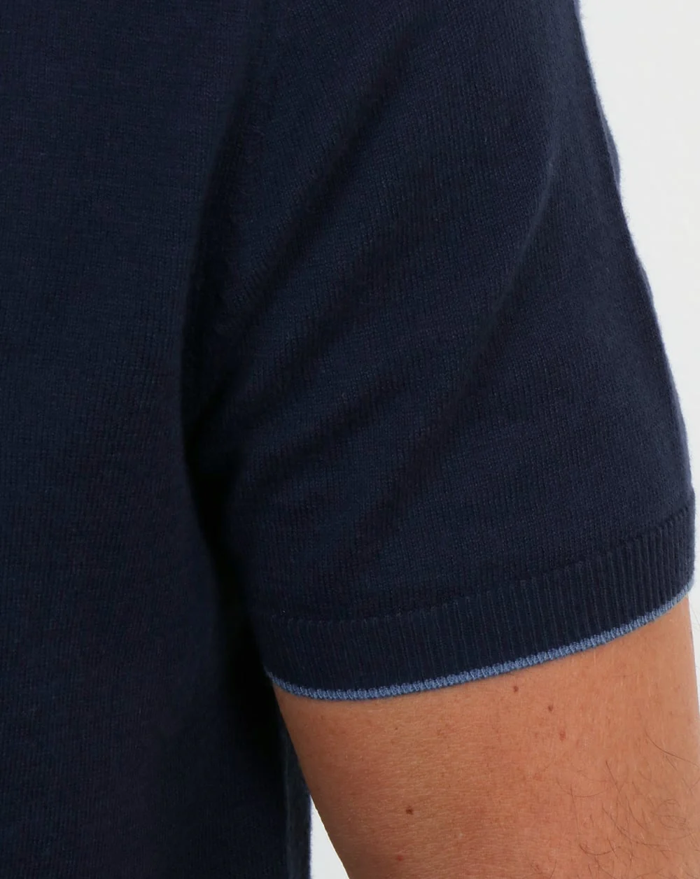 Pretty Green Tilson Knitted Polo Shirt Navy - Image 3