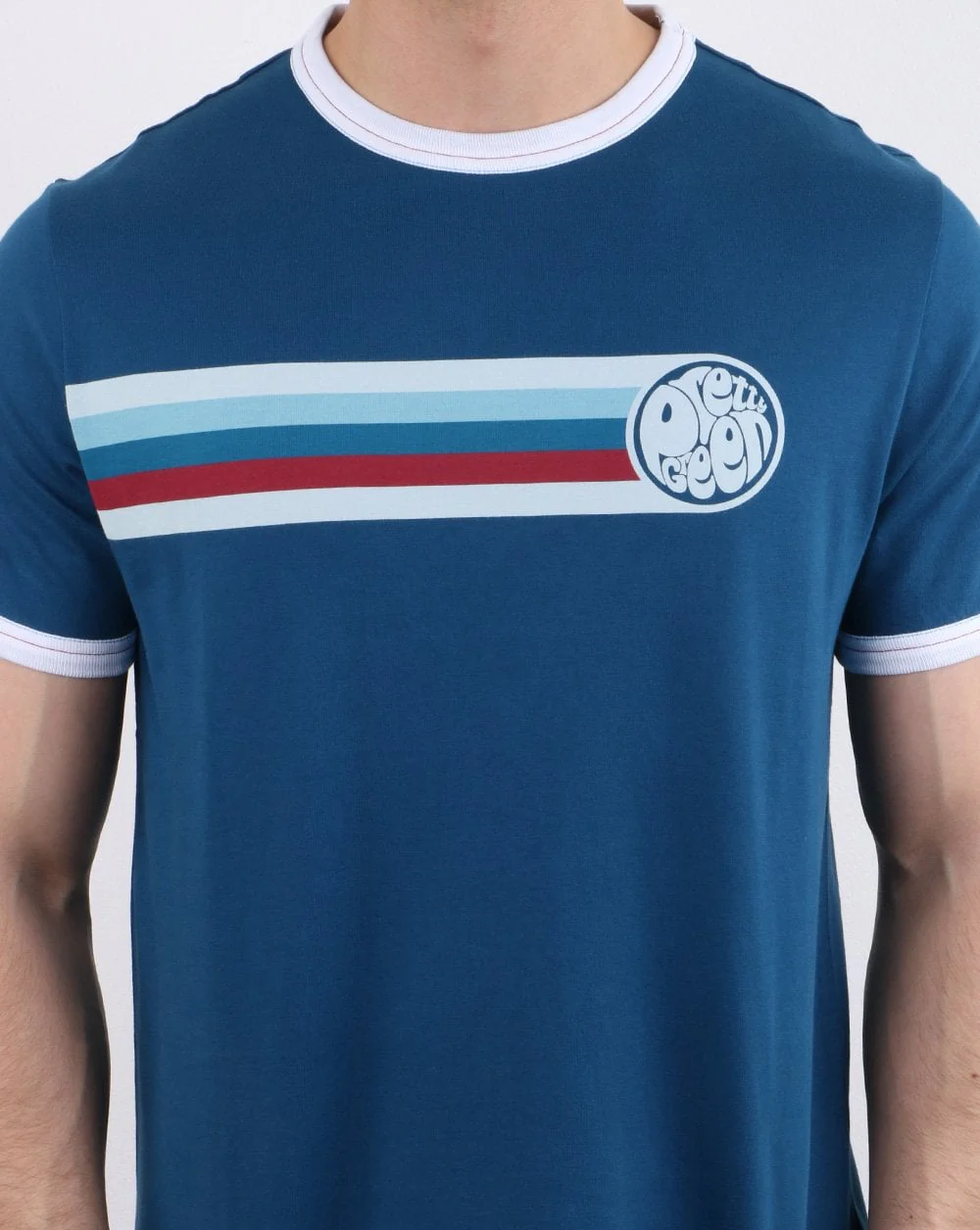 Pretty Green Timor Ringer Tee Navy - Image 3