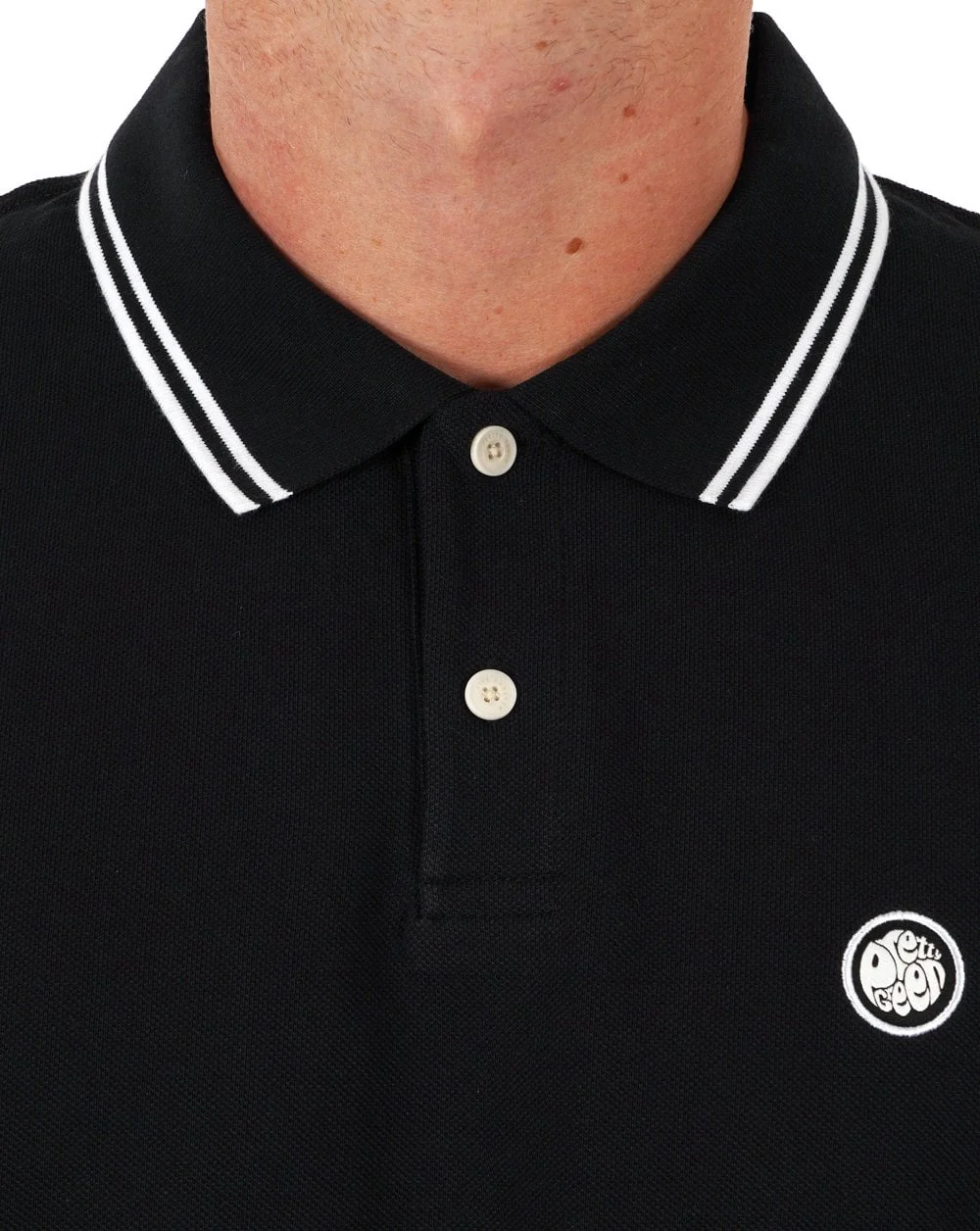 Pretty Green Tipped Polo Shirt Black - Image 2