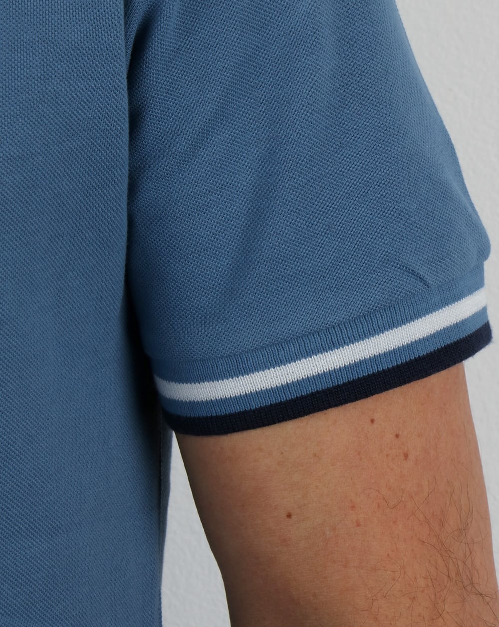 Pretty Green Tipped Polo Shirt Mid Blue - Image 3