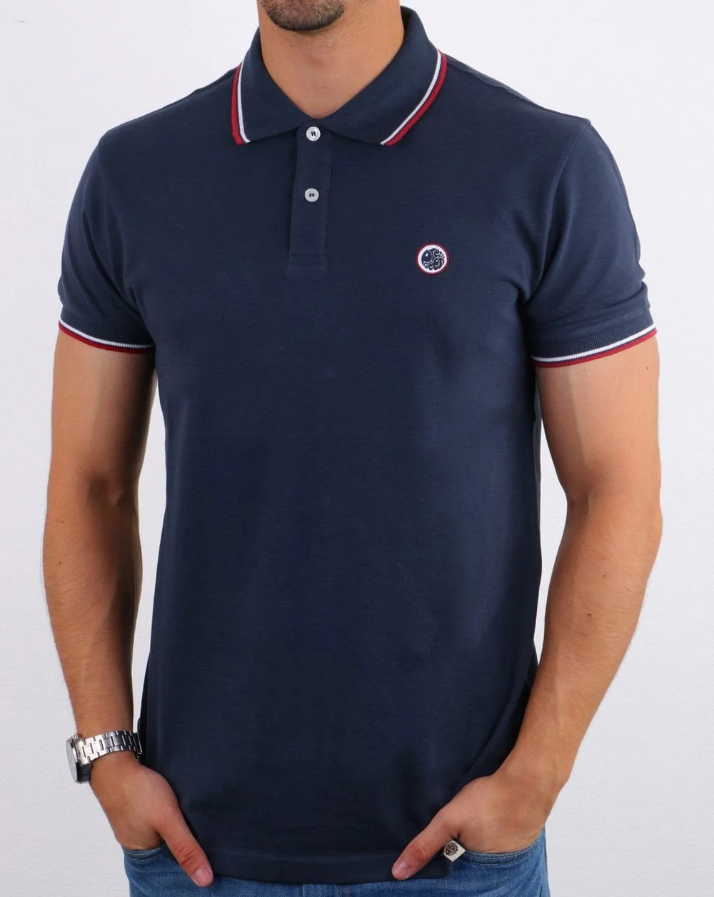 Pretty Green Tipped Polo Shirt Navy