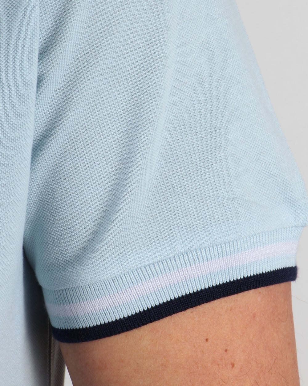 Pretty Green Tipped Polo Shirt Sky Blue - Image 4